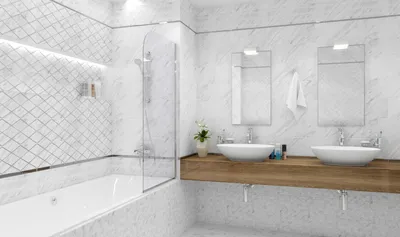 Фотографии белых ванных комнат