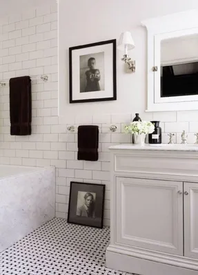 Белый кафель в ванной комнате: фото и картинки.