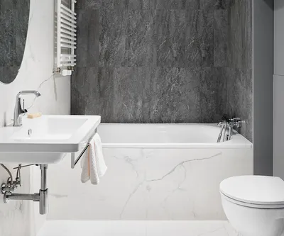 Белый кафель в ванной: простота и чистота форм