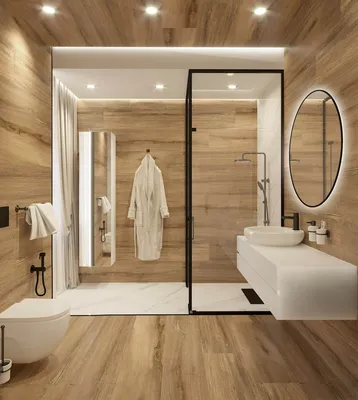 Фото ванной комнаты с белым кафелем в Full HD