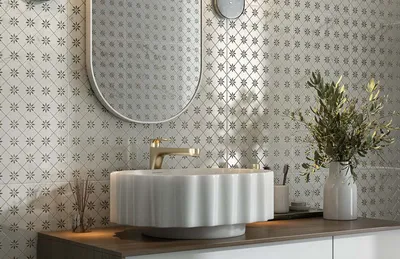 Фото ванной комнаты с белым кафелем в HD