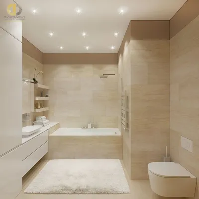 Ванная комната с бежевой ванной: фотоинспирация