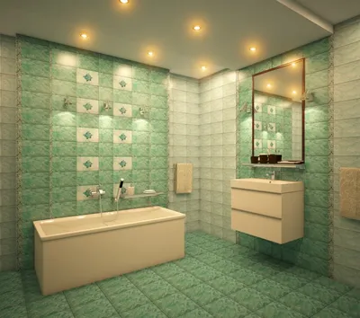 Фото бирюзовой плитки в ванной комнате в разных форматах