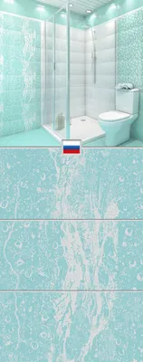 Уникальный дизайн с бирюзовой плиткой в ванной комнате