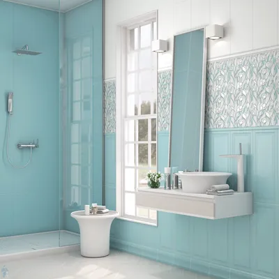Идеи дизайна ванной комнаты с использованием бирюзовой плитки