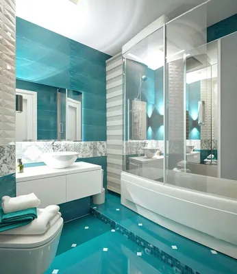 Фото ванной комнаты с бирюзовой плиткой: вдохновение для вашего ремонта