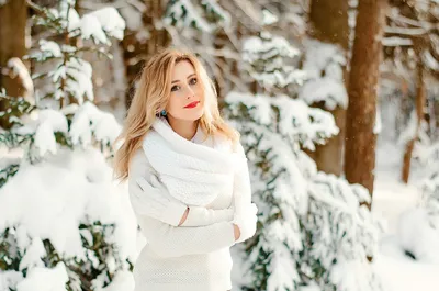 Блондинки на фоне зимнего волшебства: фото на выбор
