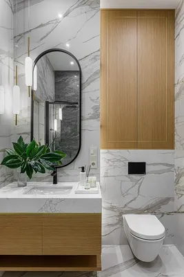 Вдохновение для дизайна ванной комнаты с большой плиткой