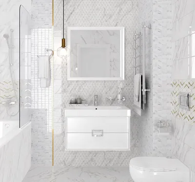 Современные идеи для ванной комнаты с большой плиткой
