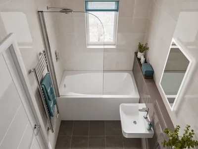 Фото ванной комнаты с большой плиткой и полезная информация