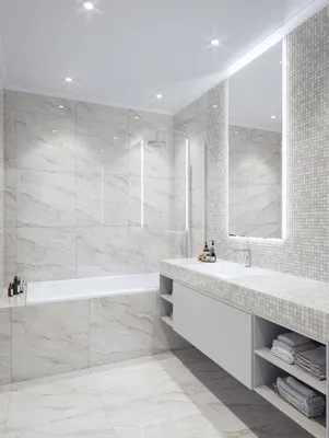 Фото ванной комнаты с большой плиткой в формате WebP