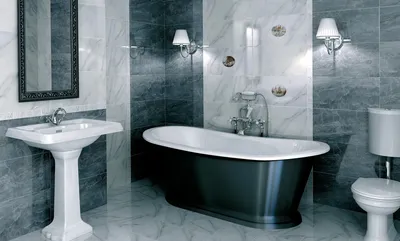 Большая плитка в маленькой ванной: дизайн и фото