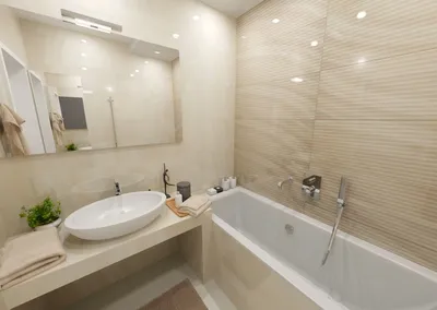 Фото ванной комнаты с большой плиткой в формате 4K