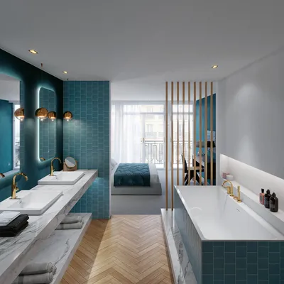 13) Фото большой ванной комнаты: лучшие варианты дизайна