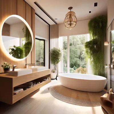 23) Фото большой ванной комнаты: примеры использования различных материалов
