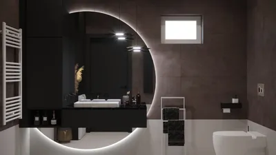 Фотографии большой ванной комнаты с использованием стекла и зеркал
