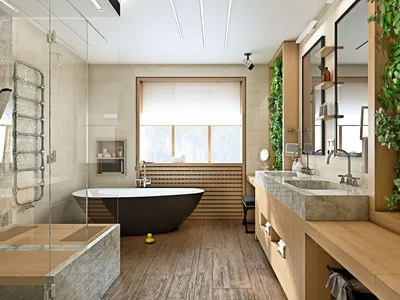 Фотографии больших ванных комнат с разными освещением