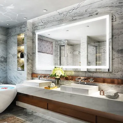 Изображение большого зеркала в ванной: скачать в формате JPG, PNG, WebP в HD