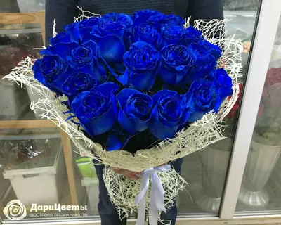 Фото большого букета синих роз в формате jpg
