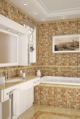 11) Фото бордюра из мозаики в ванной: выберите формат для скачивания
