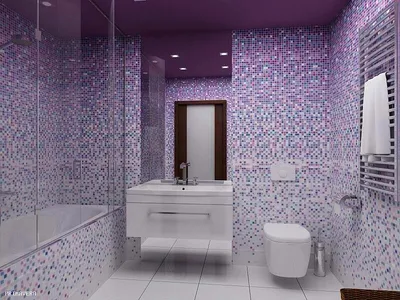 14) Бордюр из мозаики в ванной: новое изображение