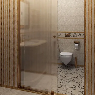 Украшение ванной комнаты: оригинальный бордюр из мозаики