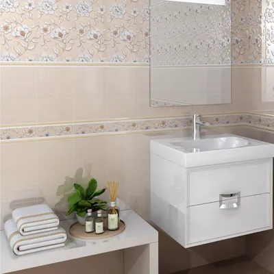 Картинка с мозаичным бордюром для ванной