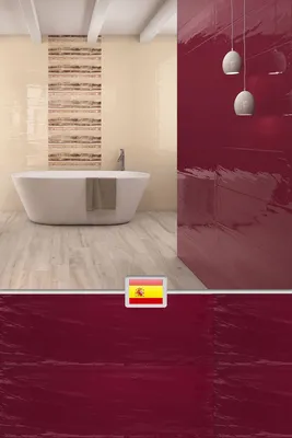Изображение бордовой плитки в ванной