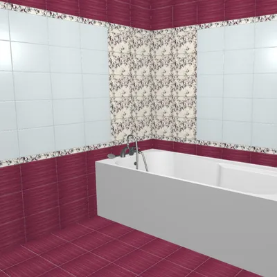 Фотография бордовой плитки в ванной