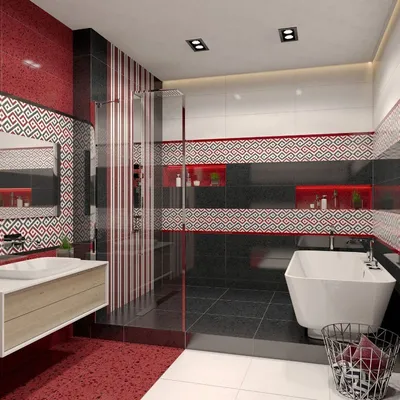 Изображения ванной комнаты с бордовой плиткой