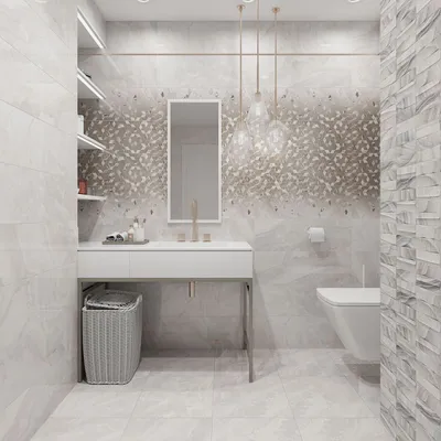 Арт-фото ванной комнаты с бордовой плиткой
