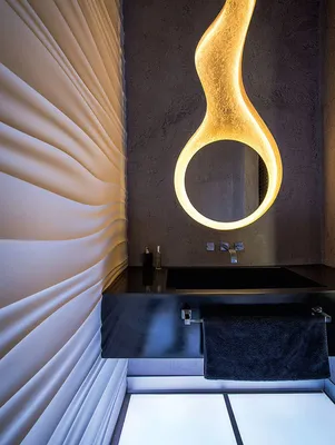 Ванная комната: фото с эффектным освещением бра