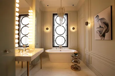 Освещение ванной комнаты: фото с бра и настенными светильниками