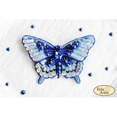 Картинка - Изображение броши из бисера в виде красивой бабочки с возможностью выбора формата