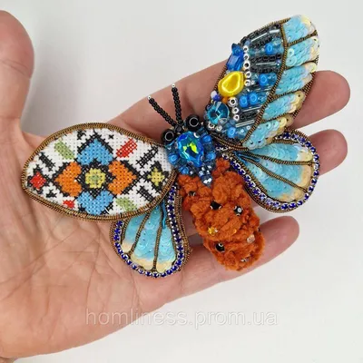 Фото броши - Бисерная бабочка с возможностью скачивания в формате PNG