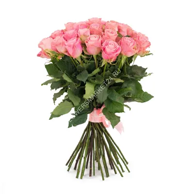 Букет 30 роз с розовыми оттенками