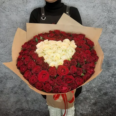 Фото букета из 101 розы 40 см в разных форматах