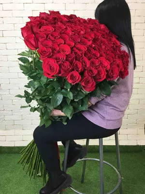 Букет из 101 розы 40 см на фото: выберите размер изображения