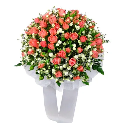 Фотография красивого букета мелких роз в формате png