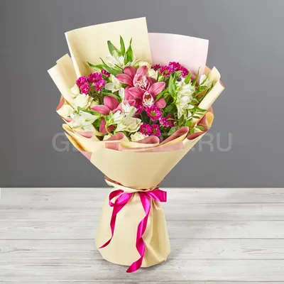 Роскошный букет из роз и орхидей: большой размер, jpg формат