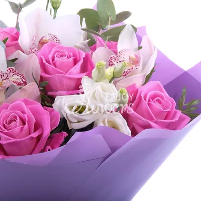 Фото букета из роз и орхидей, идеальное для подарка: большой размер, jpg формат