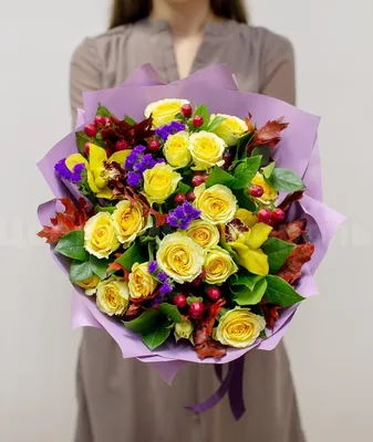 Элегантный букет из роз и орхидей: средний размер, png формат