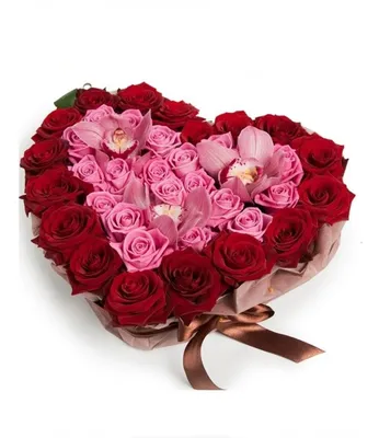 Букет из роз в виде сердца - выберите формат скачивания