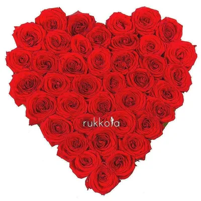 Букет из роз в виде сердца - фото в png формате