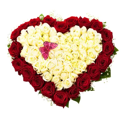 Фото букета из роз в форме сердца - png изображение