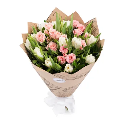Картинка букета из тюльпанов и роз в формате jpg