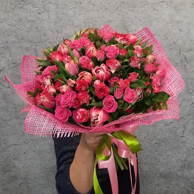Изображение букета из тюльпанов и роз в формате png