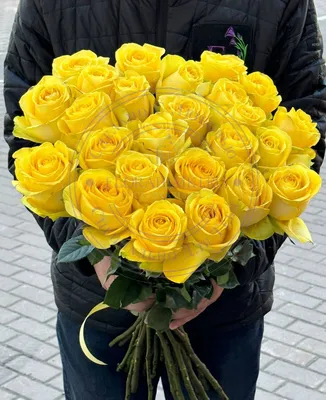 Фотография прекрасного букета желтых роз