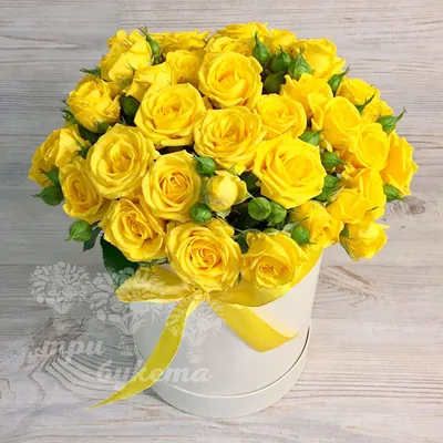 Фотография букета желтых роз с возможностью выбора размера