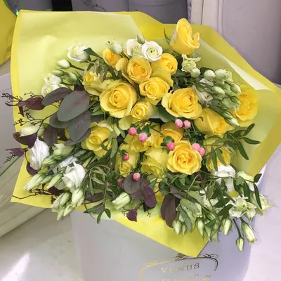 Фото красивого букета желтых роз для скачивания